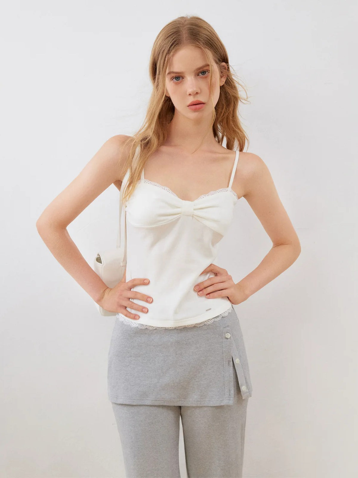 Bow Lace Trim Camisole Top