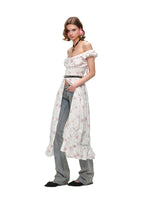 Floral Lace Puff-Sleeve Dress