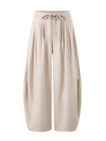 Pleated Tie-Waist Wide Leg Trousers