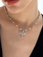 Cross Sparkling Silver Necklace