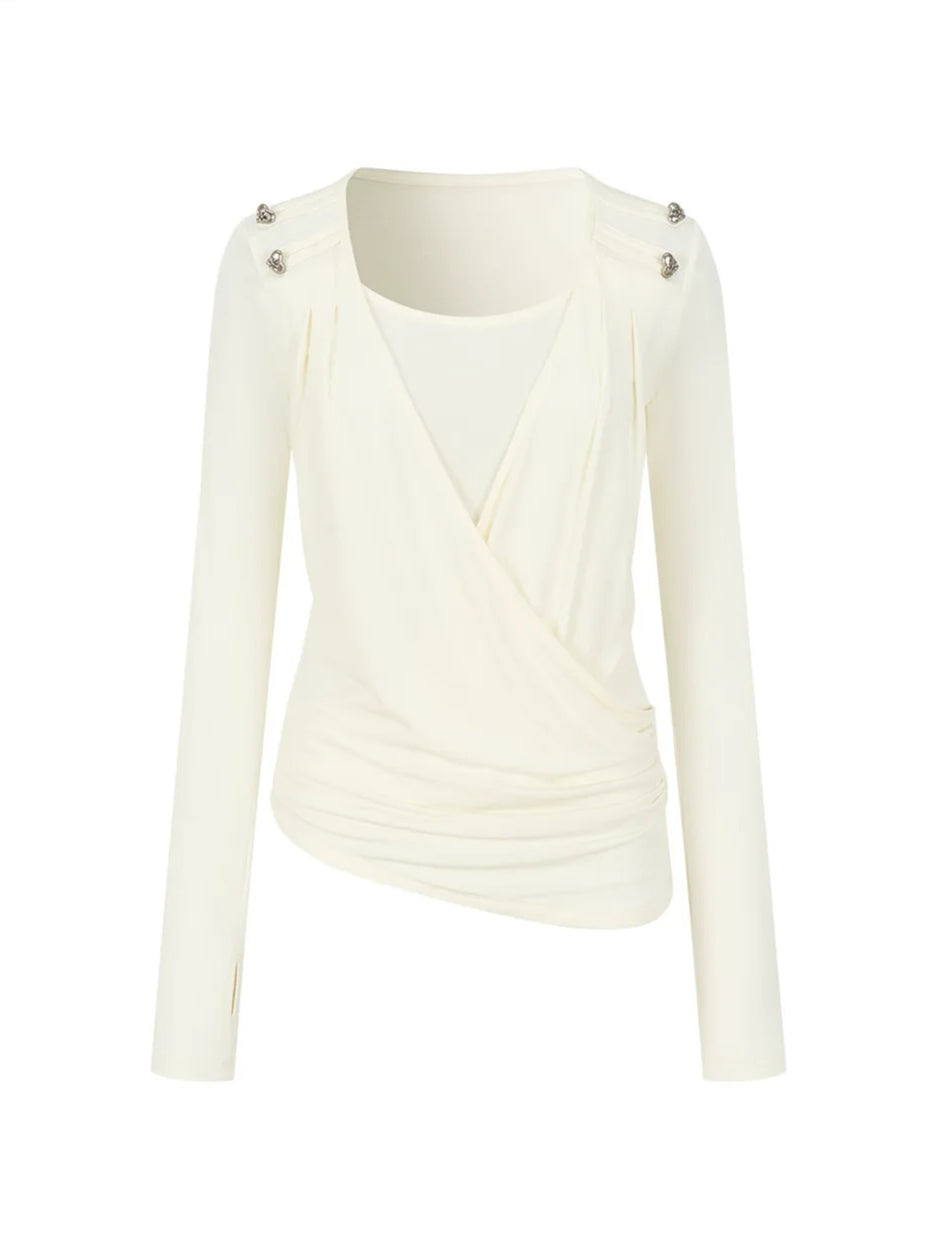 Layered V-Neck Blend Top