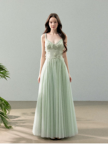 Floral Tulle Slip Maxi Dress