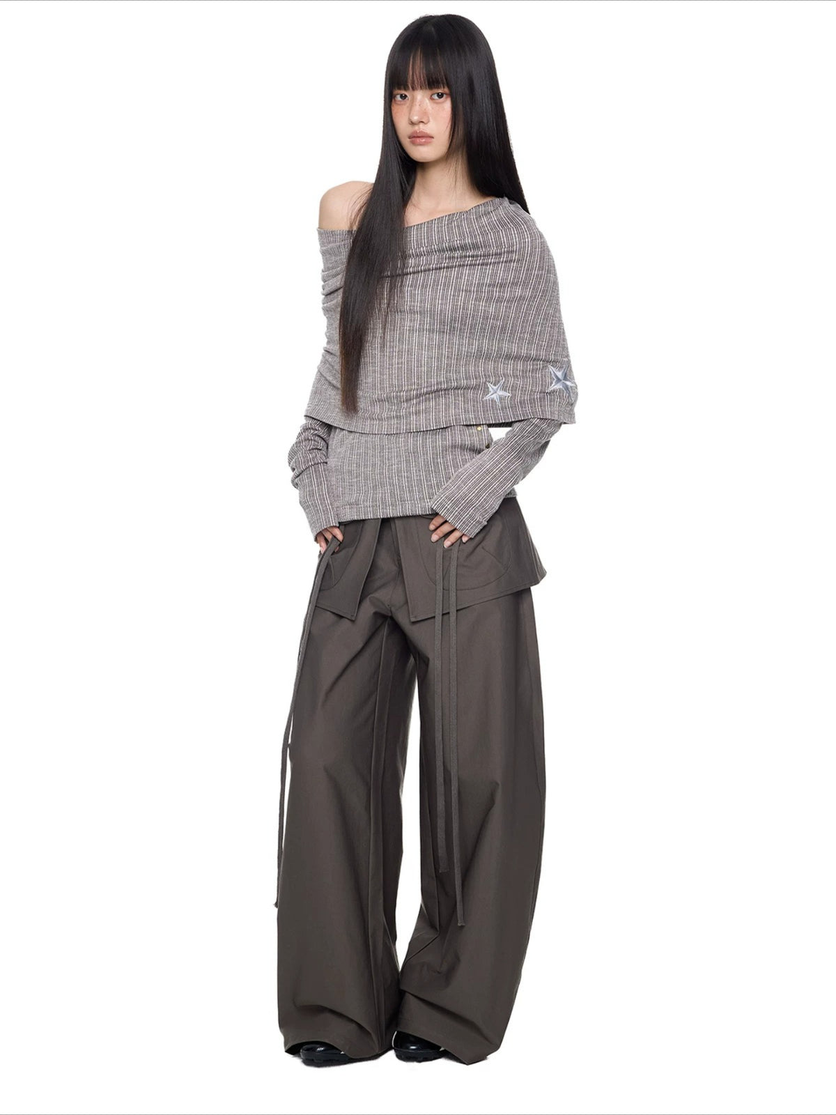 Drawstring Wide Leg Pants