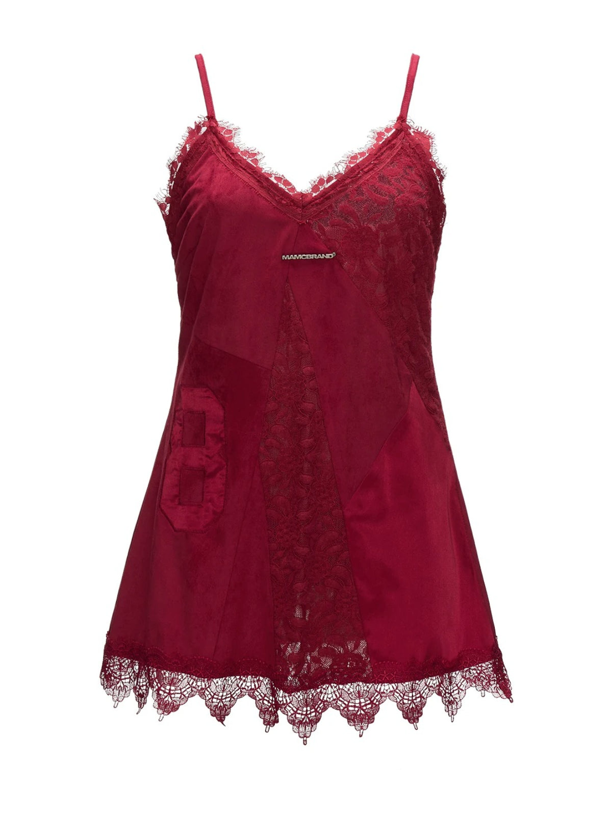 Lace Suede Satin Slip Dress