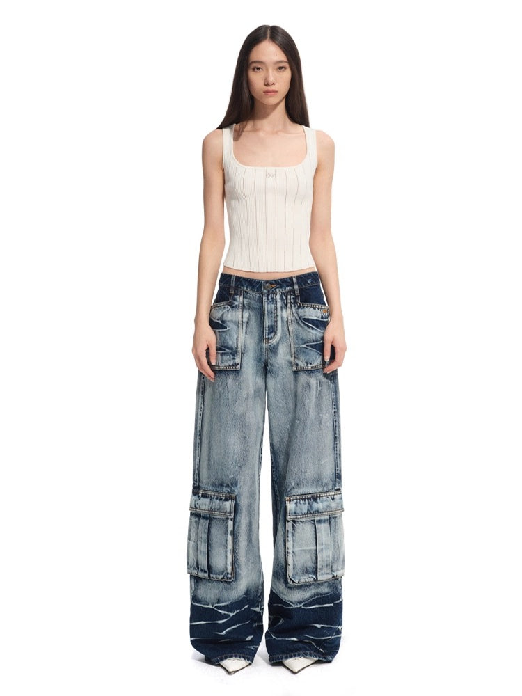Volcano Cargo Wide-Leg Jeans