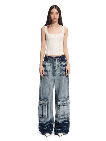 Volcano Cargo Wide-Leg Jeans