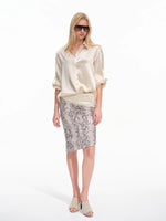 Snake Print Asymmetric Pencil Skirt