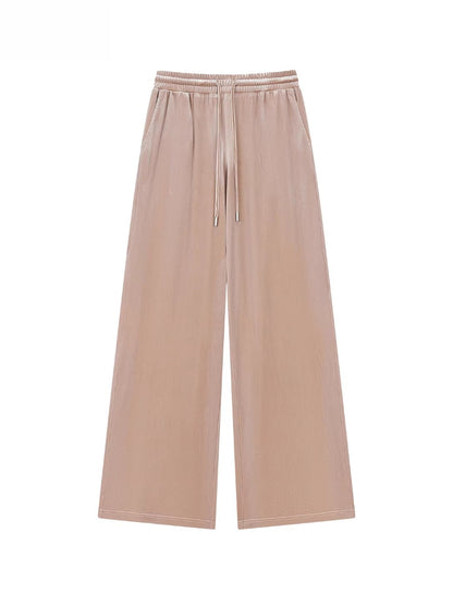 Velvet Sports Sweatshirt &amp; Wide-Leg Pants Set