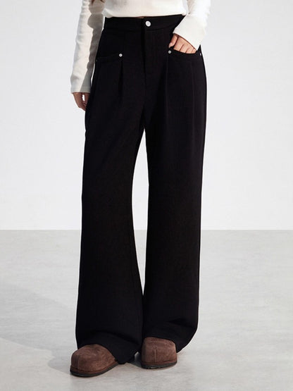 Chenille Fleece Wide-Leg Pants