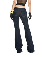 Low-Rise Zip Flare Jeans