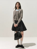 Ruffle Trim Vintage Knit Sweater