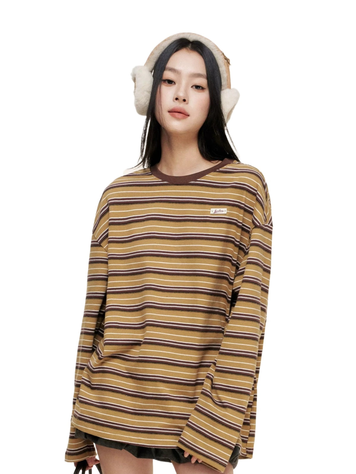 Retro Striped Relaxed Cotton T-Shirt
