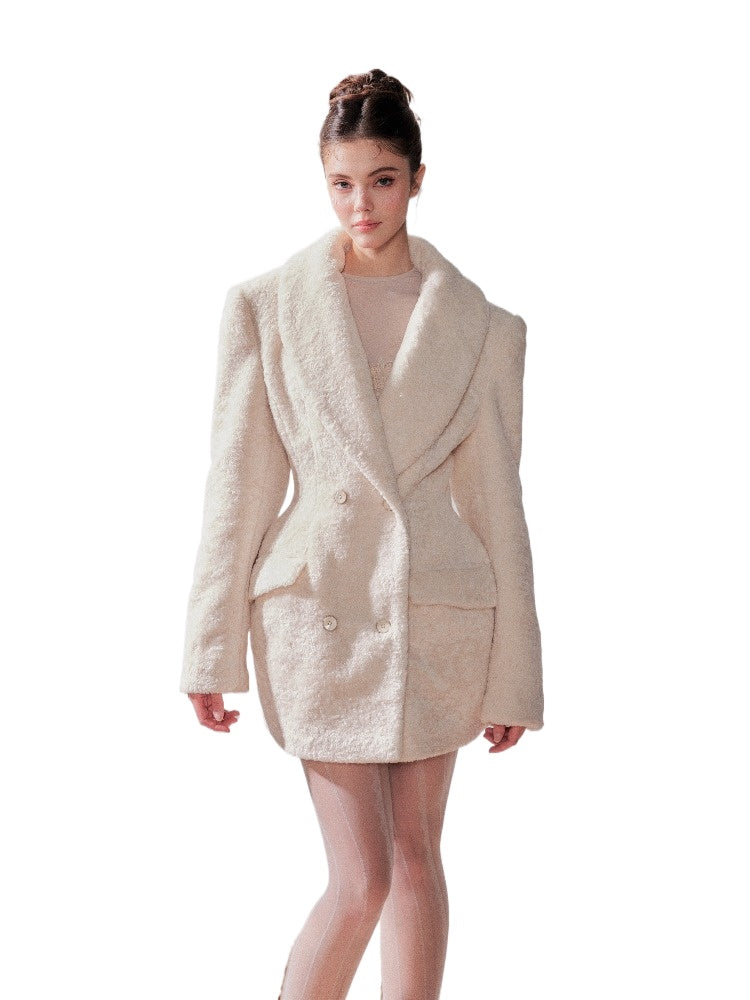 Oversized Lamb Wool Coat Blazer
