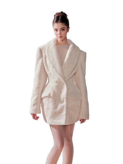 Oversized Lamb Wool Coat Blazer