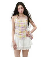 Lace Splicing Halter Neck Top