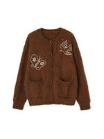 "Birds & Butterflies" Embroidered Cardigan