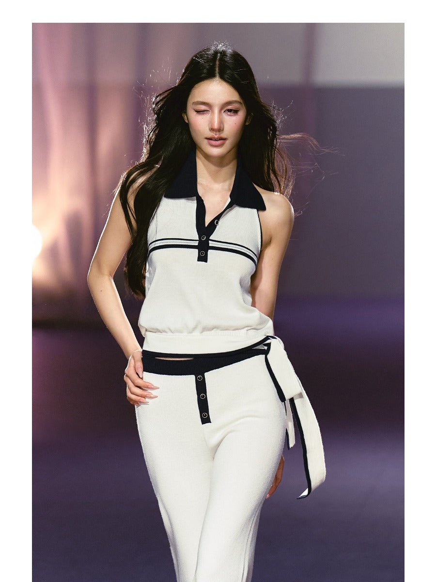 Halter Polo Knit Set