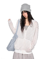 Striped Hooded Long Sleeve Top