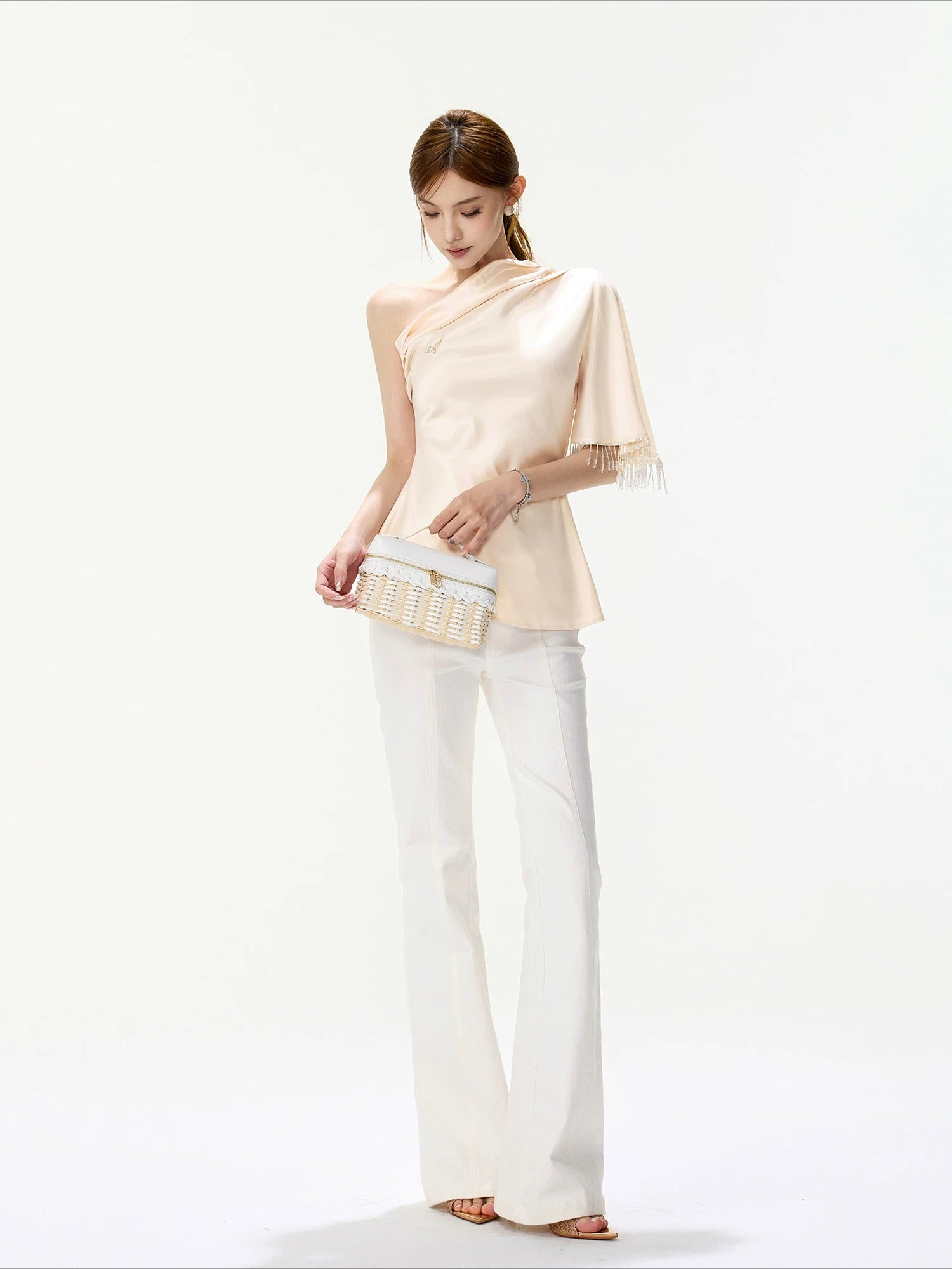 Fringe One-Shoulder Top