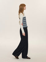 Layered Stripe Wool Blend Polo