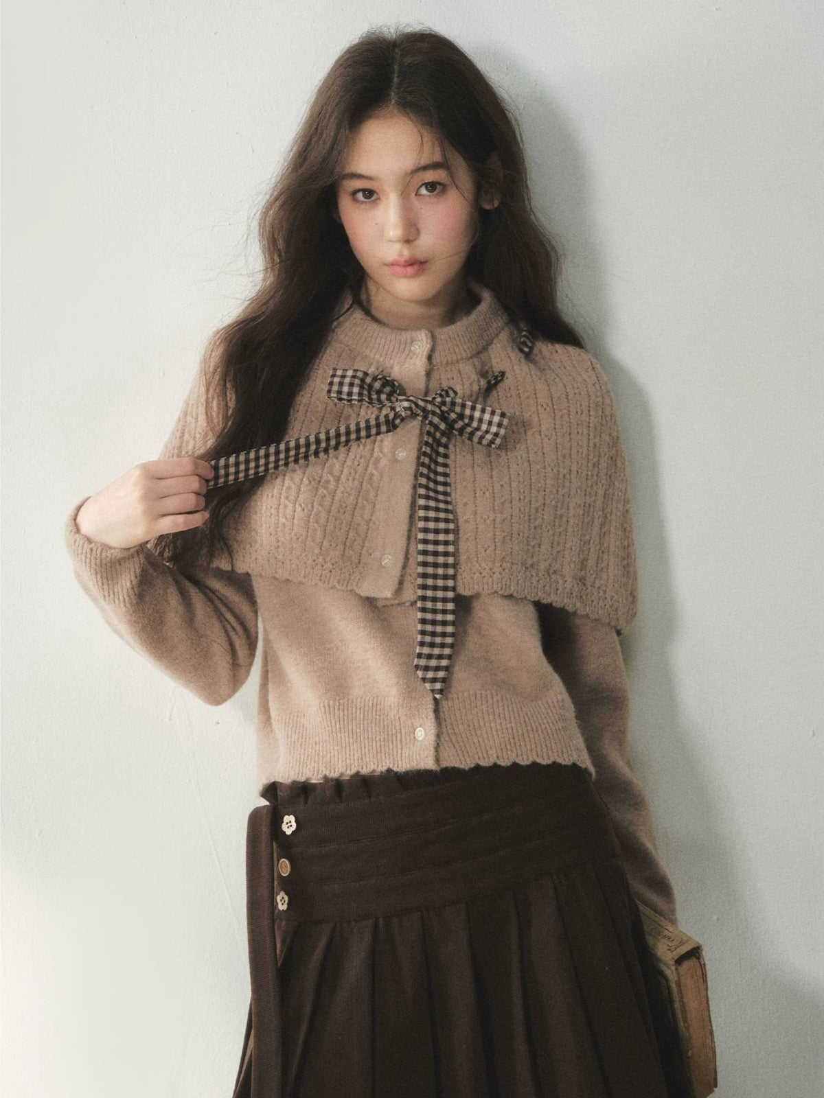 Vintage Bow Cape Knit Sweater