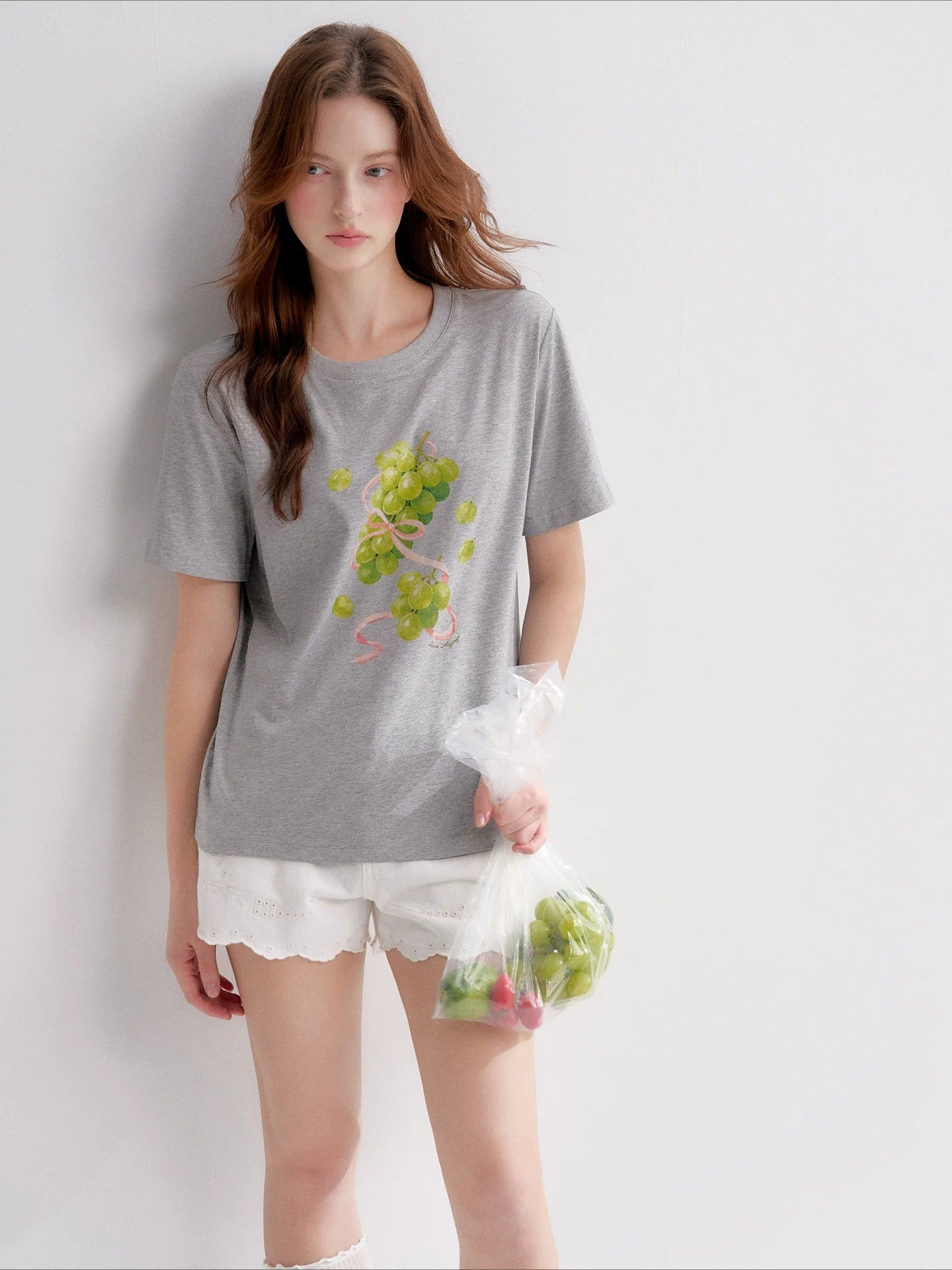 Grape Print Crewneck T-Shirt