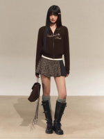 Vintage Letter Zip Sweatshirt