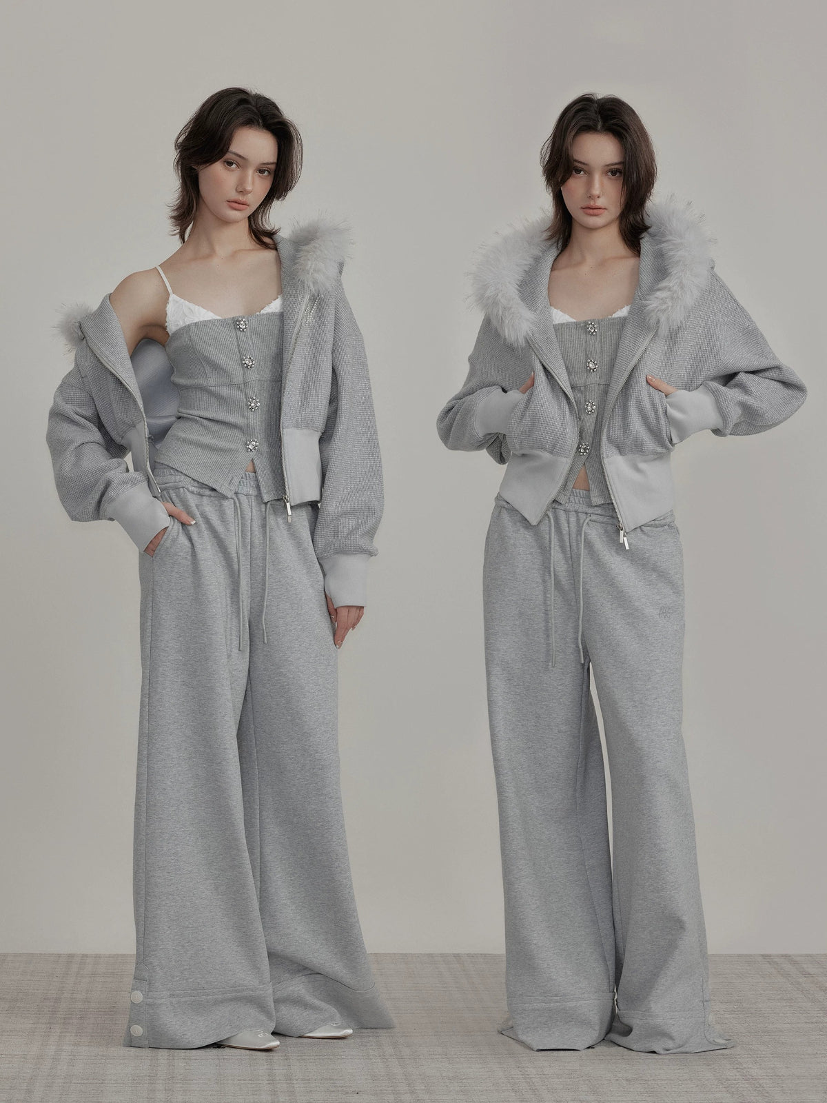 Gray Straight Sweatpants