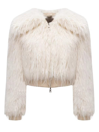 Pink Reversible Ombre Faux Fur Jacket
