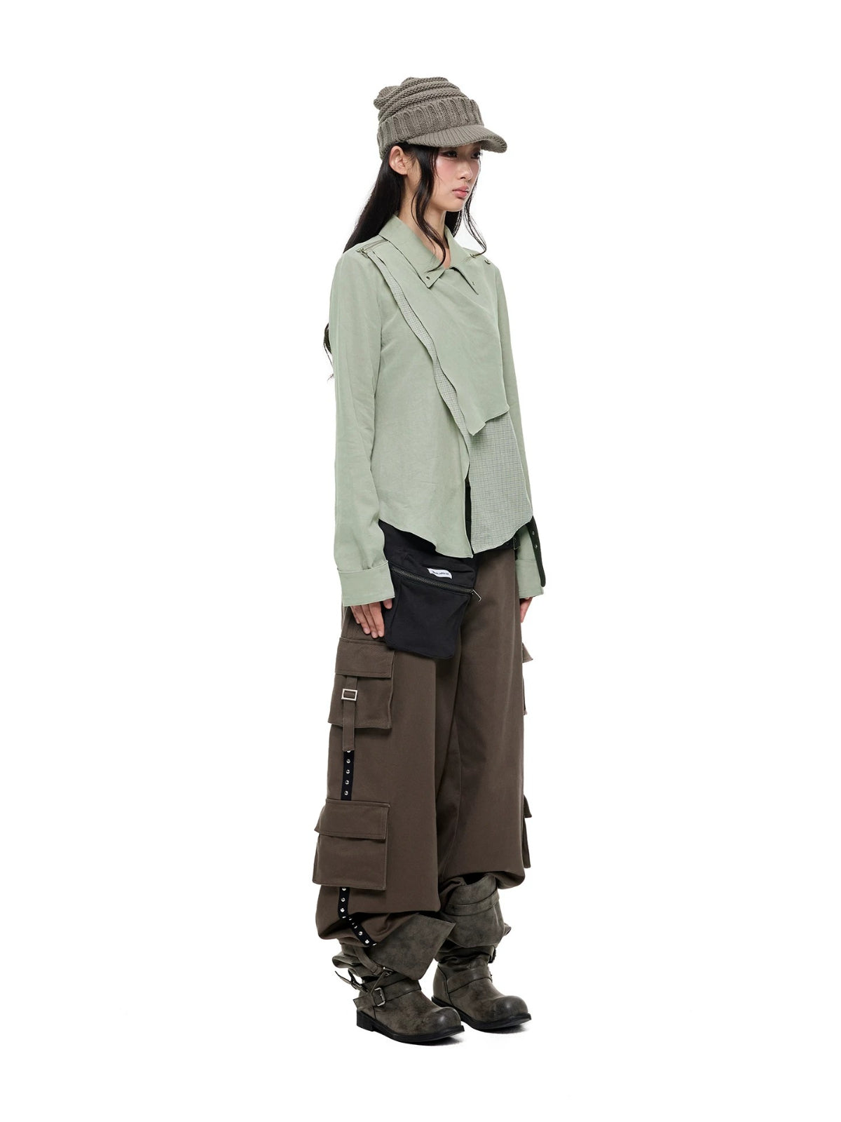 Korean Asymmetric Collar Shirt