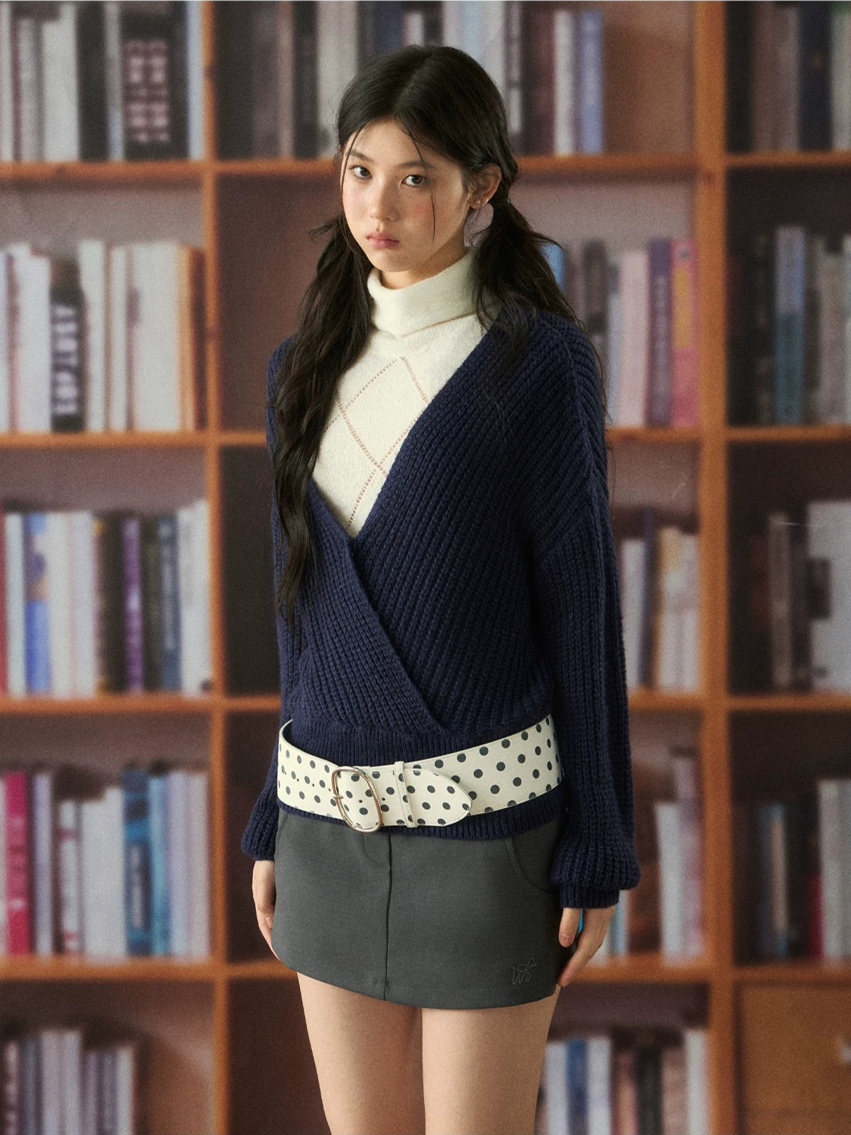 Layered V-Neck Knit Set