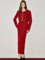 Bowknot Off-Shoulder Maxi Dress & Jacket Set