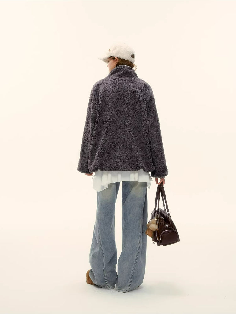 Reversible Shearling Plaid Jacket