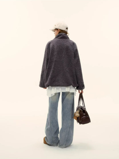 Reversible Shearling Plaid Jacket