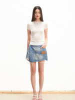 Washed Twill Misaligned Lazy Shorts