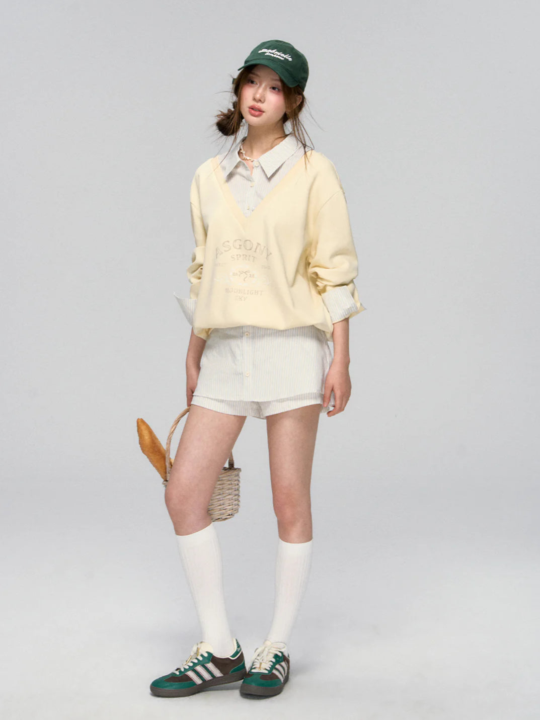 Yellow &amp; Navy Collegiate Butterfly Sweatshirt &amp; Skirt Set
