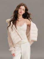 Wool Collar Convertible Down Jacket