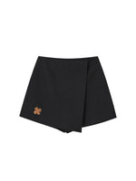 White & Black Floral Layered Shorts