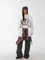 Cat Graphic Double-Zip Convertible Hoodie Jacket
