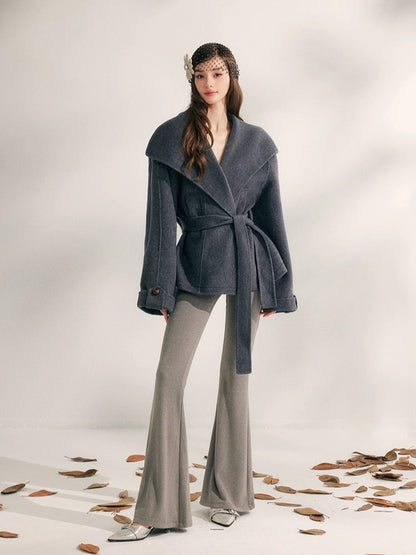 Wool Short Wrap Coat