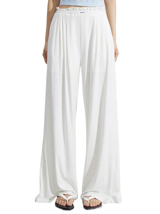 Lace Draped Wide-Leg Pants Set