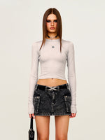 Large Pocket Mid to High Rise Hip Hugging Midi Skirt