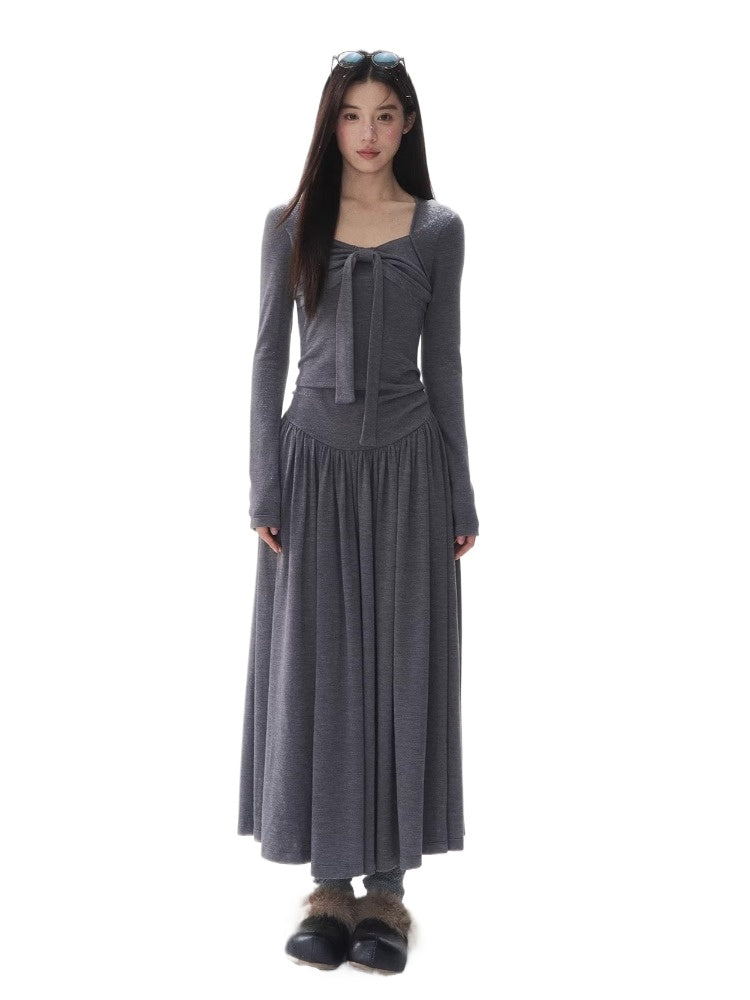 Gray Moss Trace Knit Dress