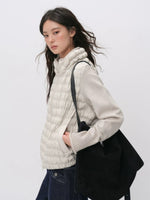 Quilted Down Knit Patchwork Jacket