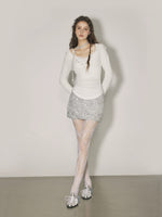 Sequin Low Rise Mini Skirt