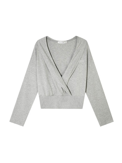 Cross V-neck Cropped Sweatshirt