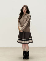 Vintage Shawl Collar Wool-Blend Knit Cardigan