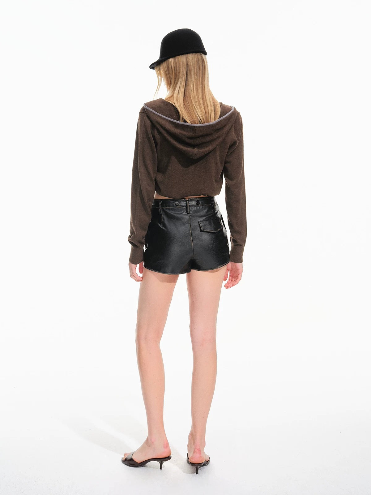 Vintage Leather High Waist Shorts