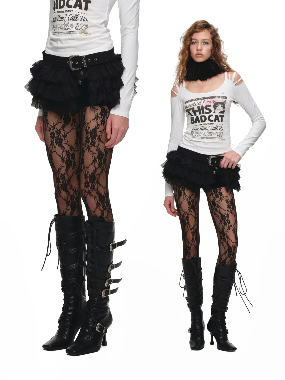 Lace Layered Tulle Mini Skirt