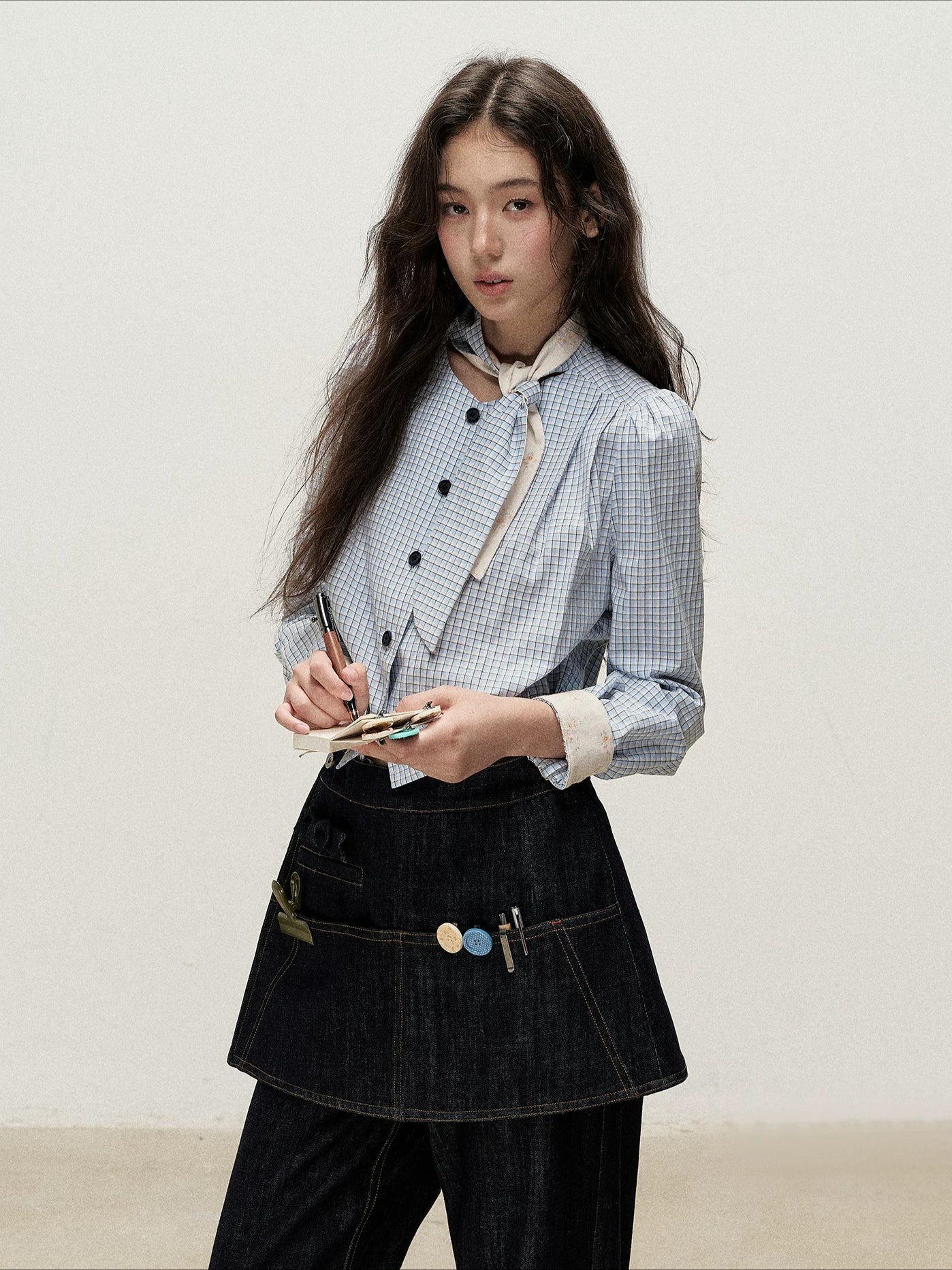 Plaid Shirt Skirt Set